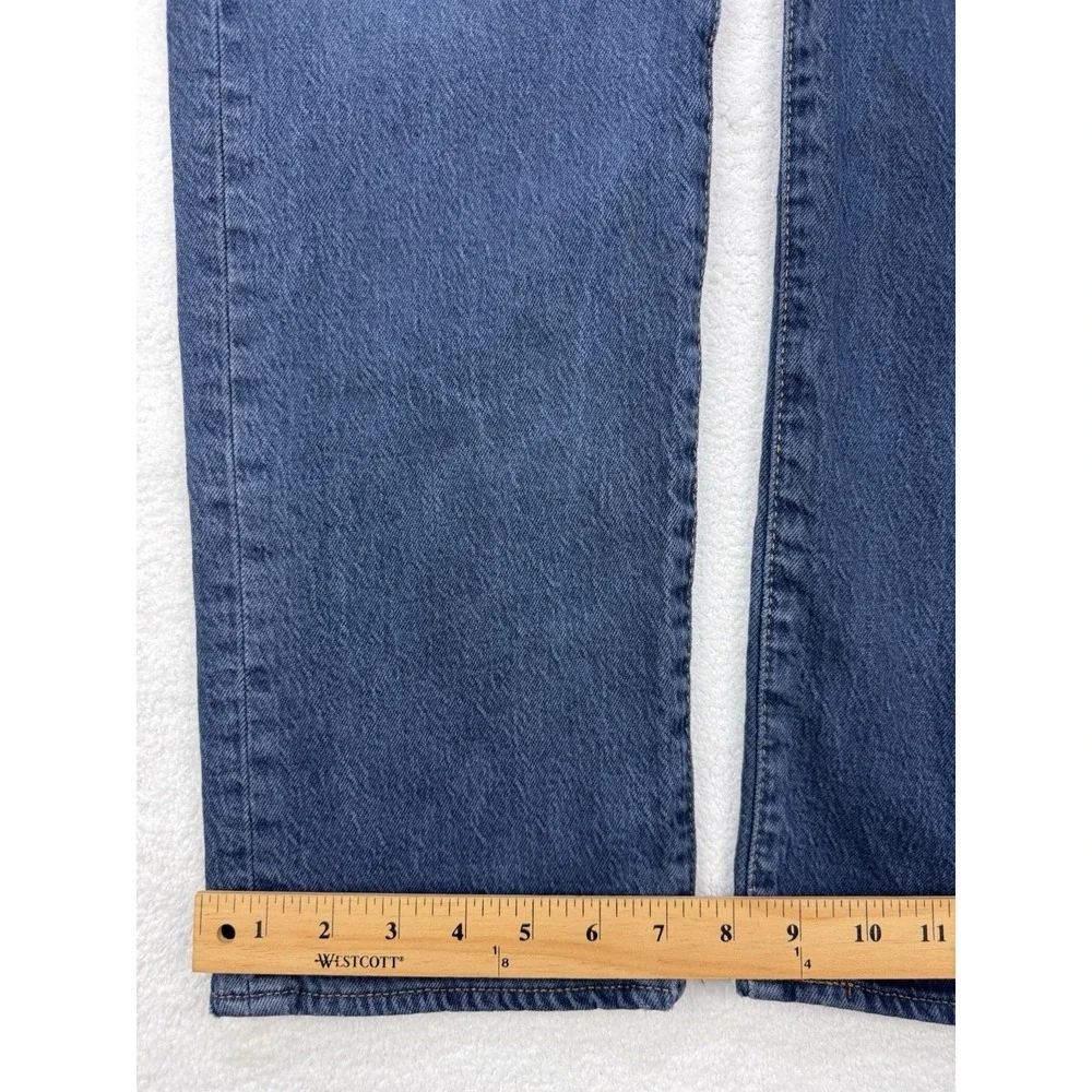 Levis 501 Jeans Mens 33x32 Blue Distressed Denim Straight Leg Button Fly